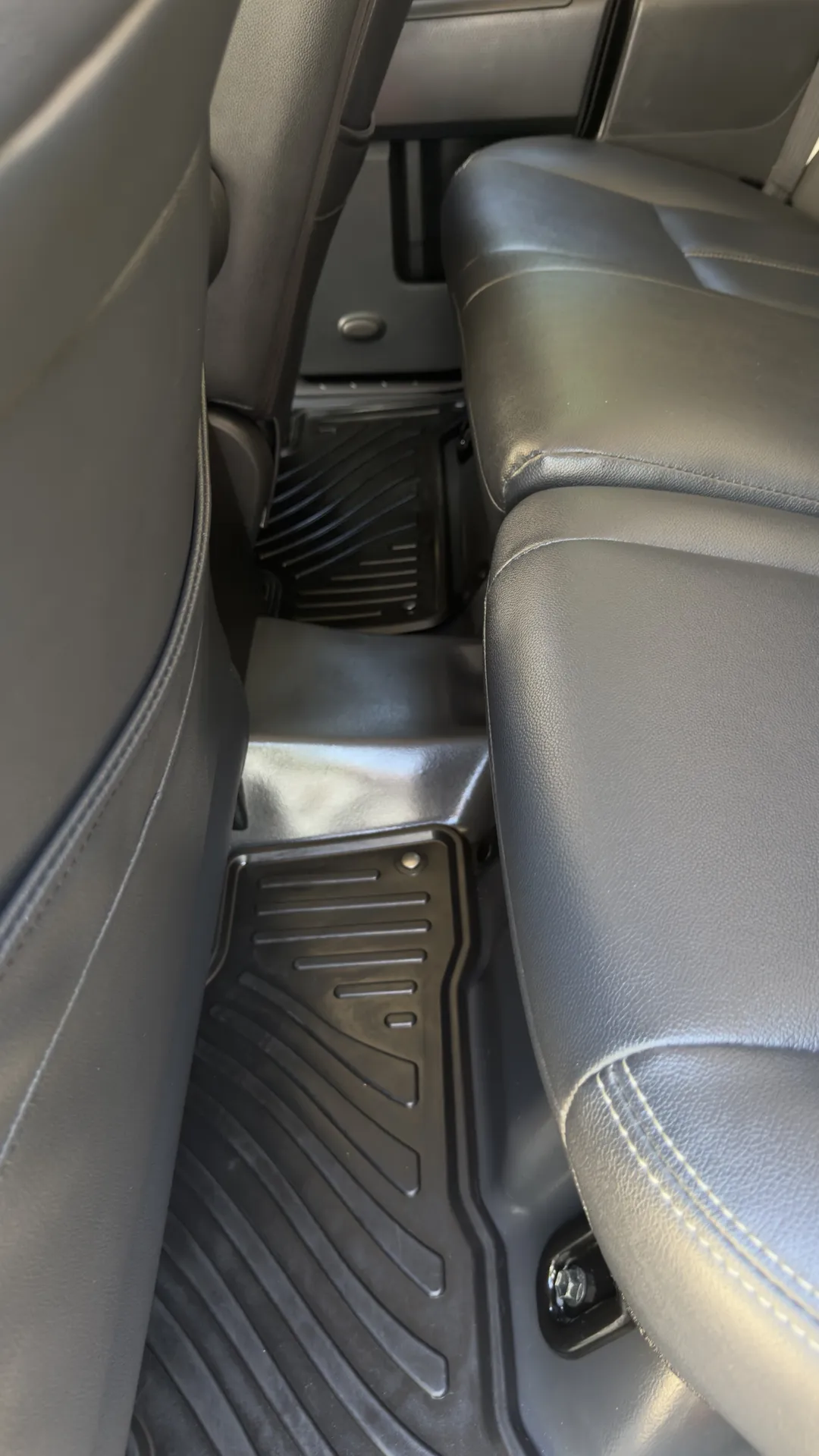 Toyota FJ Cruiser rear floor mats and seat base after an interior detail