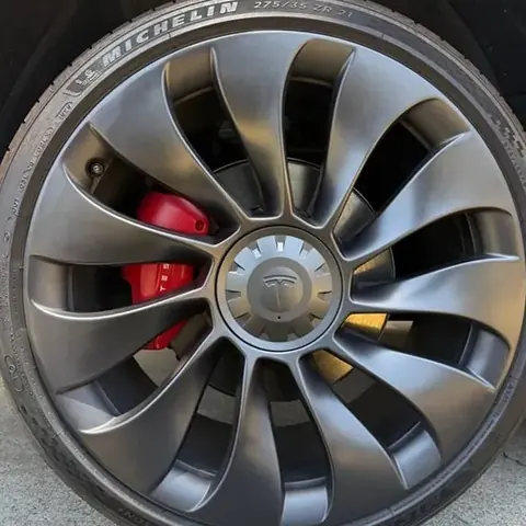 Tesla Model Y wheel after curb rash repair