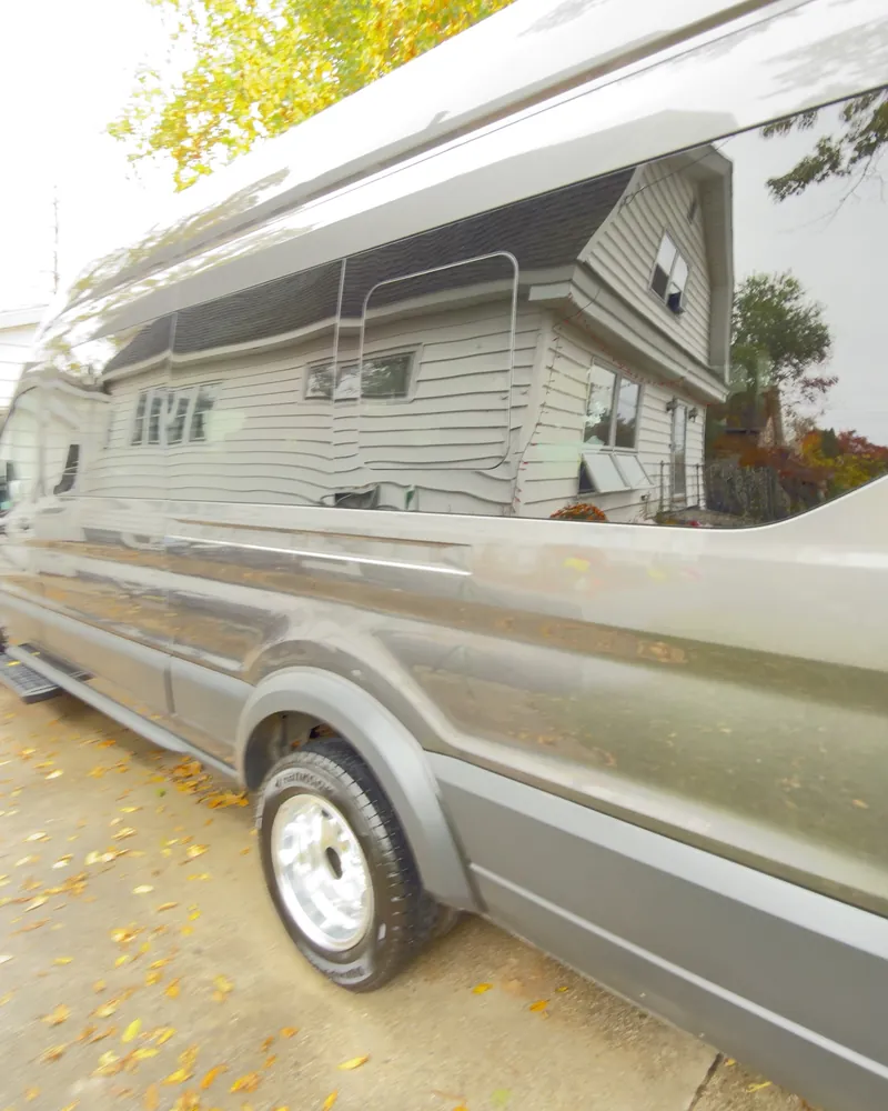 Ford Transit van after a full detail in Hart, MI